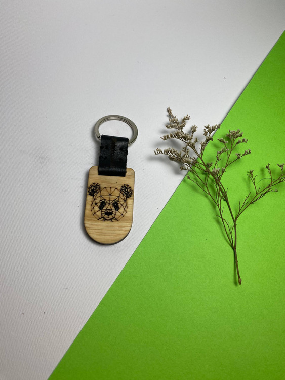 جاسوئیچی دستساز با چرم طبیعی و چوب افرا و ون، مجهز به حلقه ضدزنگ