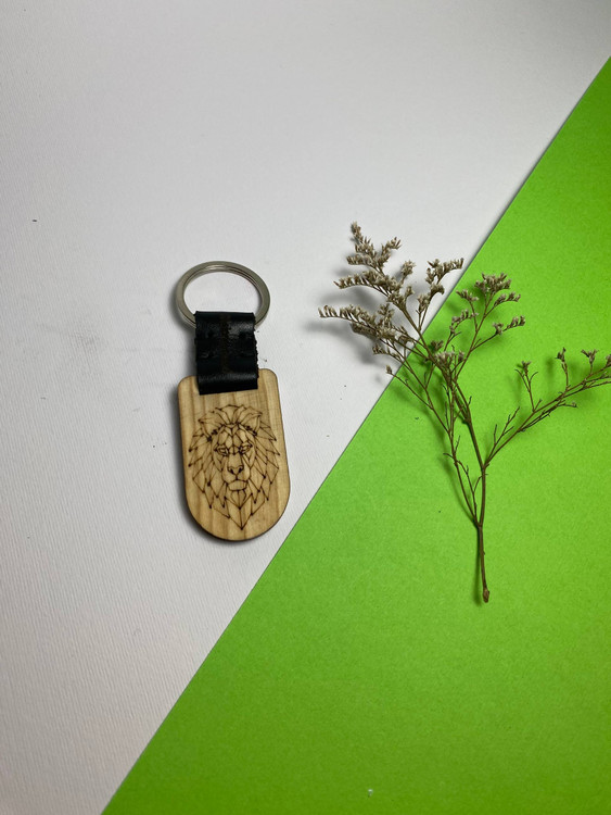 جاسوئیچی دستساز با چرم طبیعی و چوب افرا و ون، مجهز به حلقه ضدزنگ