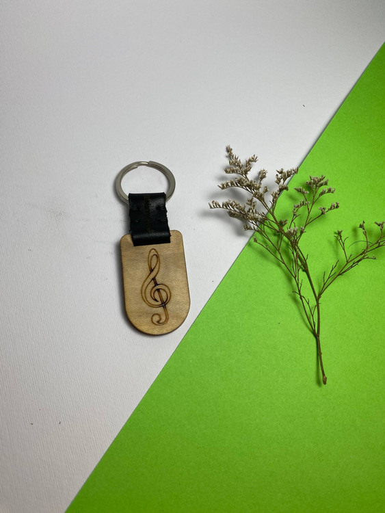 جاسوئیچی دستساز با چرم طبیعی و چوب افرا و ون، مجهز به حلقه ضدزنگ