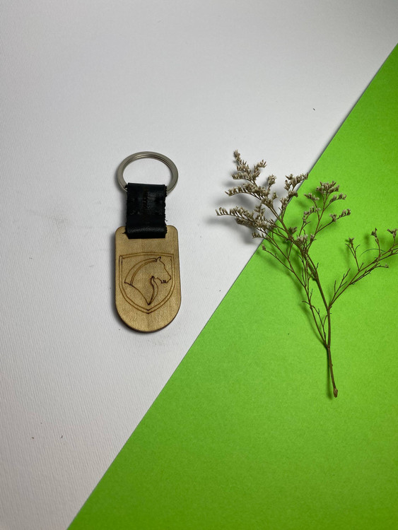 جاسوئیچی دستساز با چرم طبیعی و چوب افرا و ون، مجهز به حلقه ضدزنگ