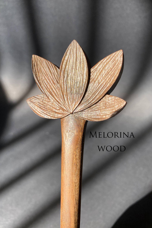 کانزاشی دستساز چوبی با طرح نیلوفر لوتوس مجموعه لمس ملورینا